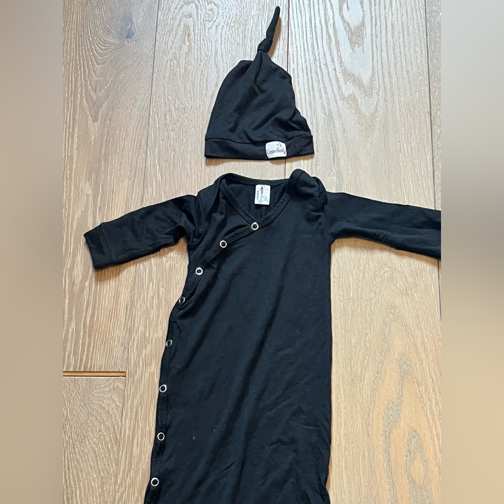 Copper Pearl Newborn Knotted Gown and Top Knot Hat